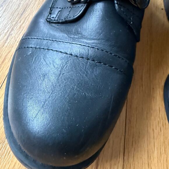 Guess Black Quilted Chain Lace Up Combat Boots Size 9 Grunge Utility Biker Moto - Picture 6 of 10